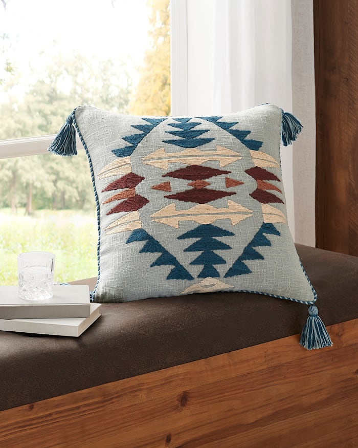 RANCHO ARROYO EMBROIDERED SQUARE PILLOW